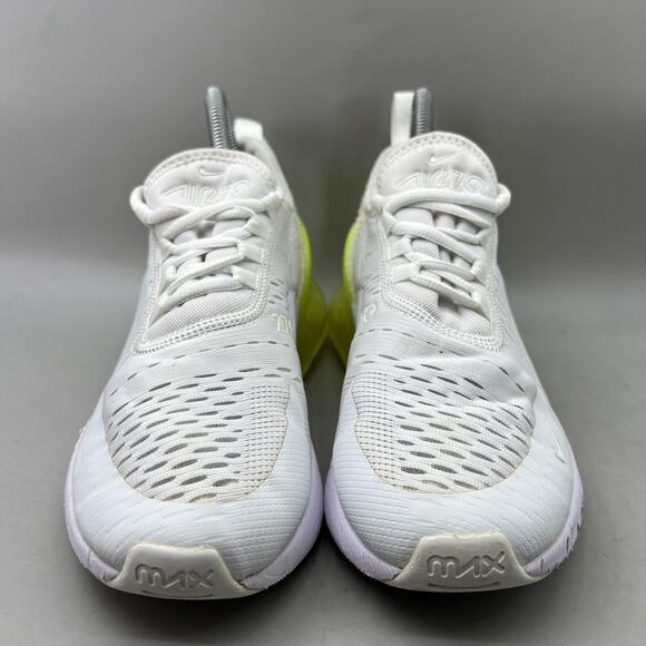 Nike Air Max 270 Running Shoes Women Size 7 White Volt Green Comfort Sneakers - Picture 2 of 9